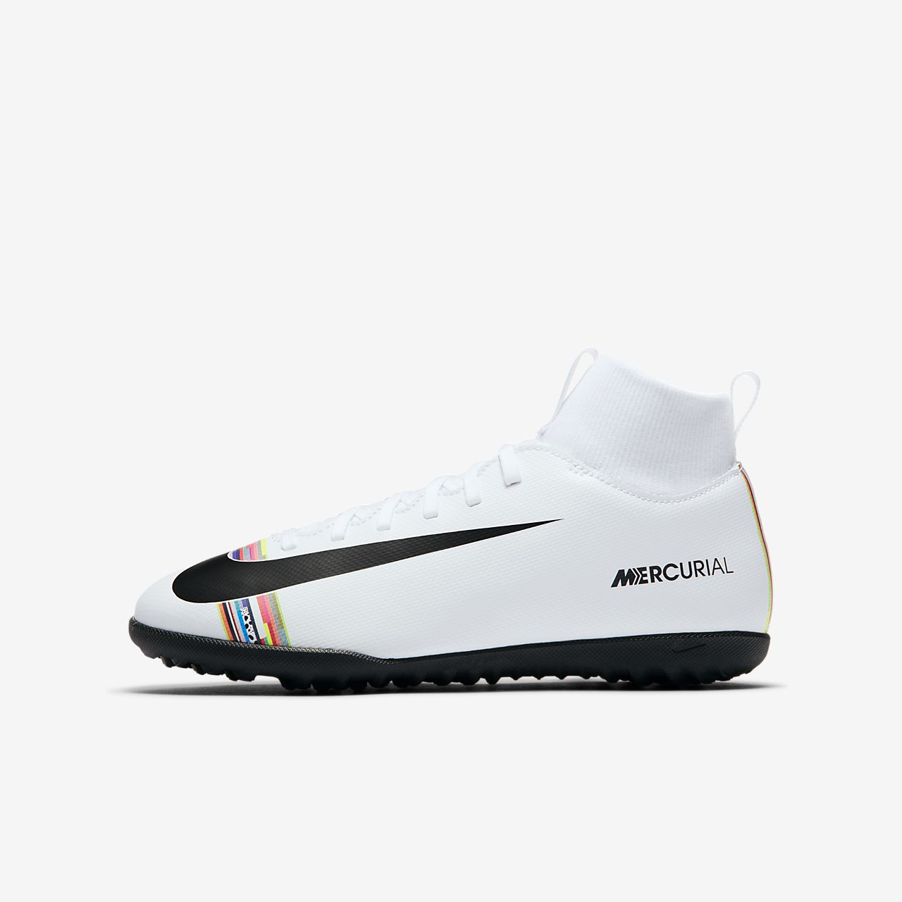Nike Jr. SuperflyX 6 Club TF - Træningssko - Hvide/Sort | DK-54028